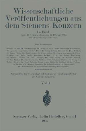 Wissenschaftliche Veröffentlichungen aus dem Siemens-Konzern de Heinrich von Boul