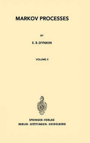 Markov Processes: Volume II de E. B. Dynkin