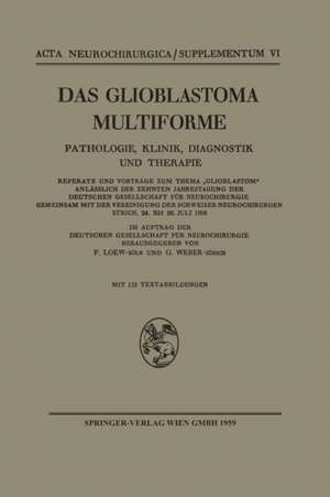 Das Glioblastoma Multiforme: Pathologie, Klinik, Diagnostik und Therapie de Friedrich Loew