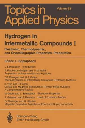 Hydrogen in Intermetallic Compounds I: Electronic, Thermodynamic, and Crystallographic Properties, Preparation de Louis Schlapbach