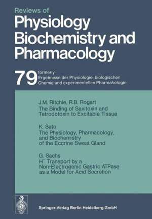 Reviews of Physiology, Biochemistry and Pharmacology de R. H. Adrian