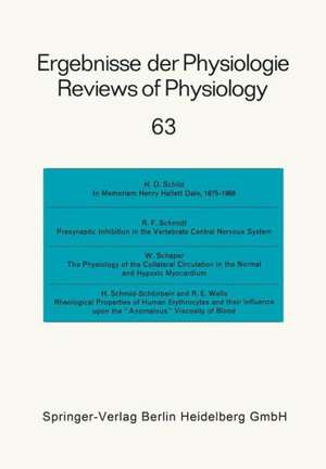 Ergebnisse der Physiologie / Reviews of Physiology: Biologischen Chemie und Experimentellen Pharmakologie / Biochemistry and Experimental Pharmacology de E. Helmreich