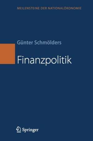 Finanzpolitik de Günter Schmölders