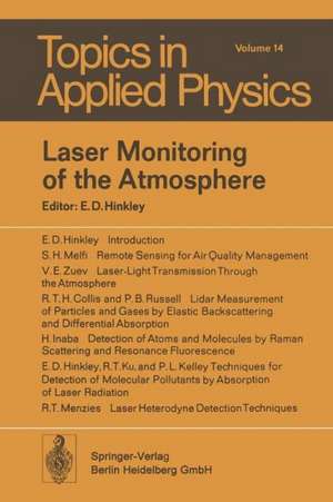 Laser Monitoring of the Atmosphere de E. D. Hinkley