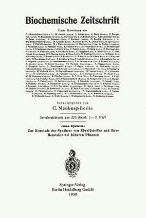 Zur Kenntnis der Synthese von Eiweißstoffen und ihrer Bausteine bei höheren Pflanzen de Johan Björkstén