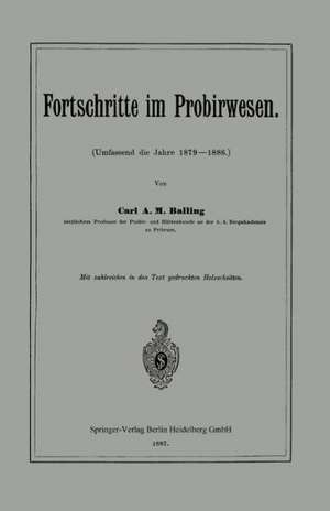 Fortschritte im Probirwesen: Umfassend die Jahre 1879–1886 de Karl Albert Max Balling