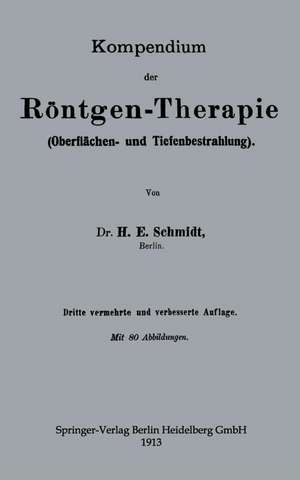 Kompendium der Röntgen-Therapie (Oberflächen- und Tiefenbestrahlung) de Hans Erwin Schmidt