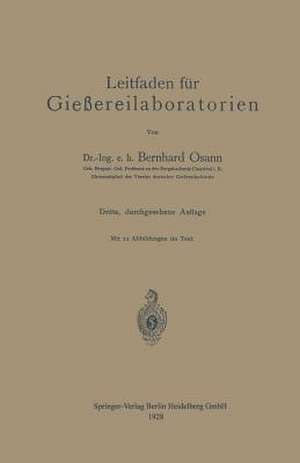 Leitfaden für Gießereilaboratorien de Bernhard Osann