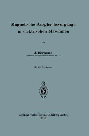 Magnetische Ausgleichsvorgänge in elektrischen Maschinen de Josef Biermanns