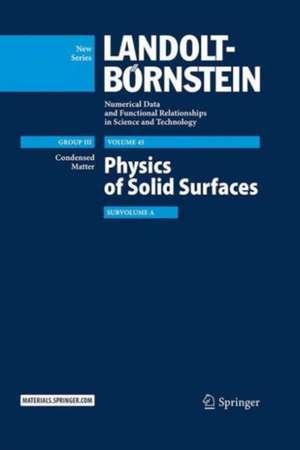 Physics of Solid Surfaces: Subvolume A de G. Chiarotti