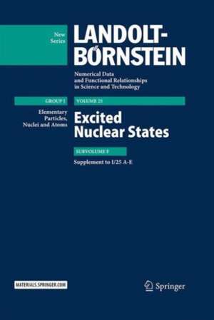 Excited Nuclear States: Supplement to I/25 A-E de H. Schopper