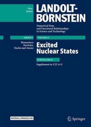 Excited Nuclear States: Supplement to I/25 A-G de H. Schopper