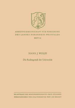 Die Rechtsgestalt der Universität de Hans J. Wolff