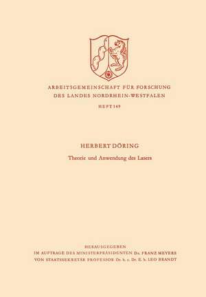 Theorie und Anwendung des Lasers de Herbert Döring