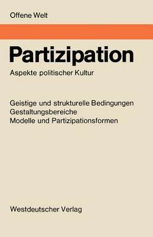 Partizipation: Aspekte politischer Kultur de Helga Boss-Stenner