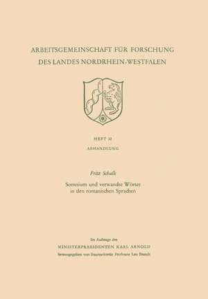 Somnium und verwandte Wörter in den romanischen Sprachen de Fritz Schalk