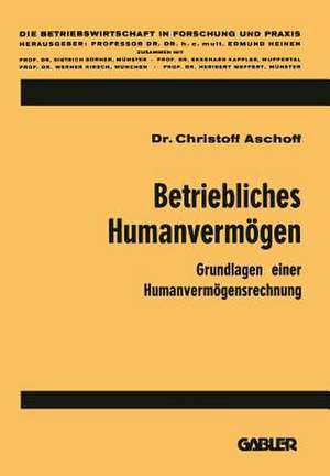 Betriebliches Humanvermögen: Grundlagen einer Humanvermögensrechnung de Christoff Aschoff