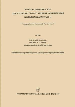 Lichtzerstreuungsmessungen an Lösungen hochpolymerer Stoffe de Herbert A. Stuart