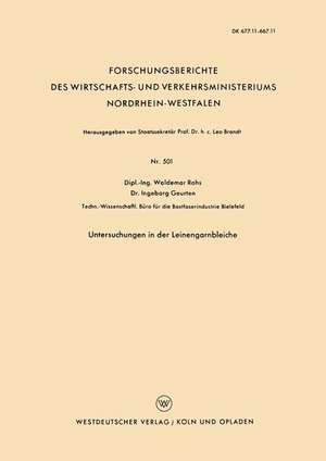 Untersuchungen in der Leinengarnbleiche de Waldemar Rohs