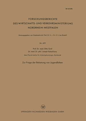 Zur Frage der Belastung von Jugendlichen de Otto Graf