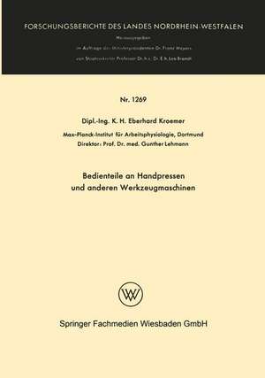 Bedienteile an Handpressen und anderen Werkzeugmaschinen de Henning Wode