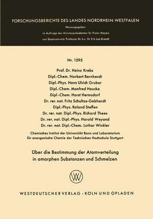 Über die Bestimmung der Atomverteilung in amorphen Substanzen und Schmelzen de Heinz Krebs