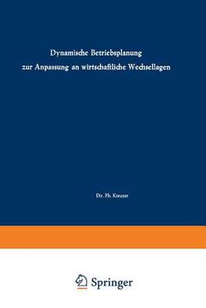 Dynamische Betriebsplanung zur Anpassung an wirtschaftliche Wechsellagen: Vorträge und Diskussionen der 6. Plankosten-Tagung de J. D. Auffermann