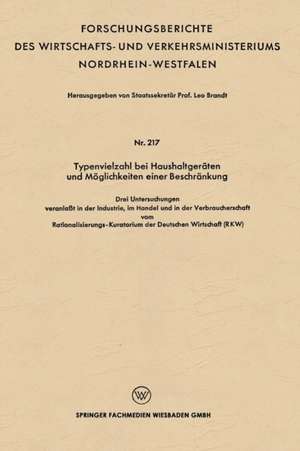 Typenvielzahl bei Haushaltgeräten und Möglichkeiten einer Beschränkung de Leo Brandt