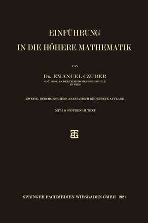 Einführung in die höhere Mathematik de Emanuel Czuber