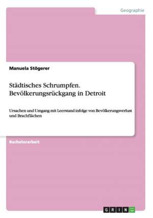 Städtisches Schrumpfen. Bevölkerungsrückgang in Detroit de Manuela Stögerer