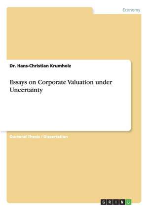 Essays on Corporate Valuation under Uncertainty de Hans-Christian Krumholz