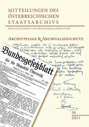 Archivpflege und Archivalienschutz de Generaldirektion des Österreichischen Staatsarchivs