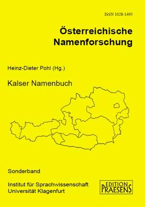 Kalser Namenbuch de Heinz D Pohl