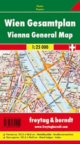 Wall map marking board: Vienna overall plan 1:25,000