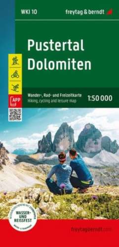 Pustertal - Dolomiten, Wander-, Rad- und Freizeitkarte 1:50.000, freytag & berndt, WKI 10 de Freytag & Berndt