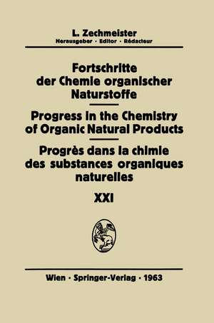 Progrès Dans La Chimie Des Substances Organiques Naturelles/Progress in the Chemistry of Organic Natural Products de R. Bangert