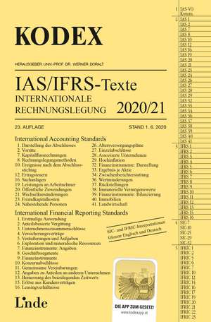 KODEX Internationale Rechnungslegung IAS/IFRS - Texte 2020/21 de Alfred Wagenhofer