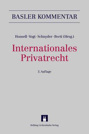 Internationales Privatrecht (IPRG) de Anton K. Schnyder