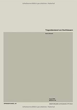 Tragwiderstand von Hochhäusern de B. Zimmerli