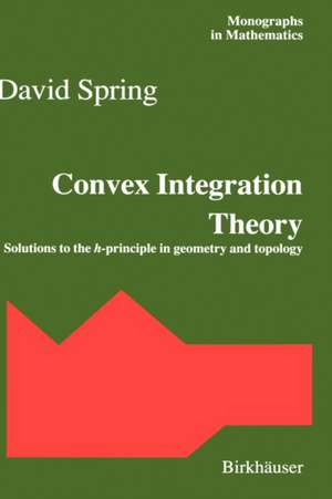 Convex Integration Theory: Solutions to the h-principle in geometry and topology de David Spring