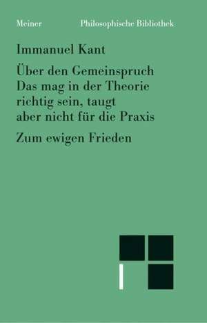 Über den Gemeinspruch: Das mag in der Theorie richtig sein, taugt aber nicht für die Praxis / Zum ewigen Frieden de Heiner F. Klemme