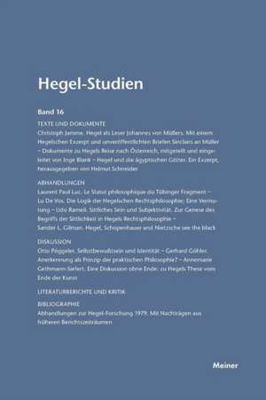 Hegel-Studien Band 16 (1981): Thomas Von Aquin Und Die Scholastik de Friedhelm Nicolin