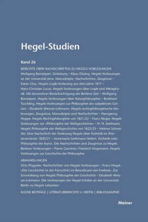 Hegel-Studien Band 26 (1991) de Friedhelm Nicolin