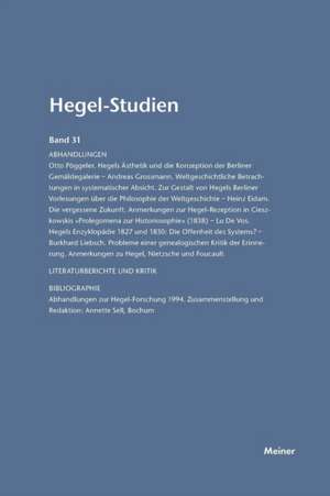 Hegel-Studien Band 31 (1996) de Friedhelm Nicolin