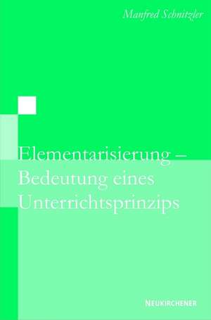 Elementarisierung - Bedeutung eines Unterrichtsprinzips de Manfred Schnitzler