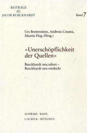 «Unerschöpflichkeit der Quellen» de Urs Breitenstein