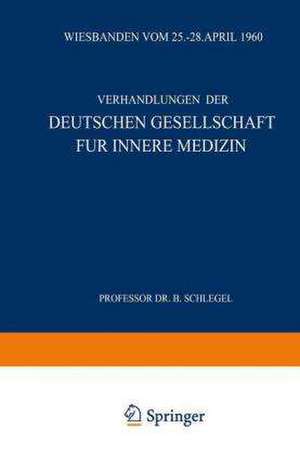 Sechsundsechzigster Kongress: Gehalten zu Wiesbaden vom 25.–28. April 1960 de Professor Dr. Bernhard Schlegel