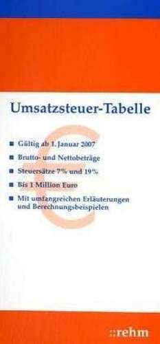 Umsatzsteuertabelle