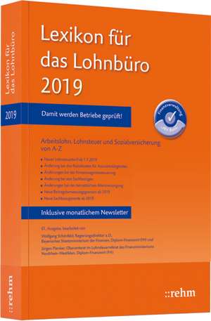 Lexikon für das Lohnbüro 2019 de Wolfgang Schönfeld