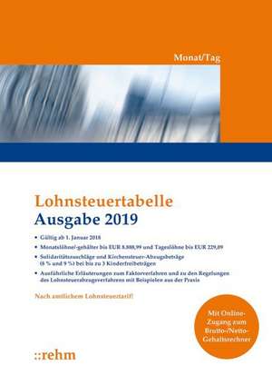 Lohnsteuertabelle 2019 Monat/Tag